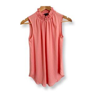 Ann Taylor Petite Blouse Women's Size X-Small Petite Sleeveless Pink Salmon Top